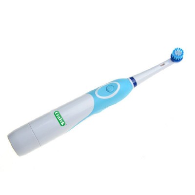 Battery toothbrush with rotary electric toothbrush head